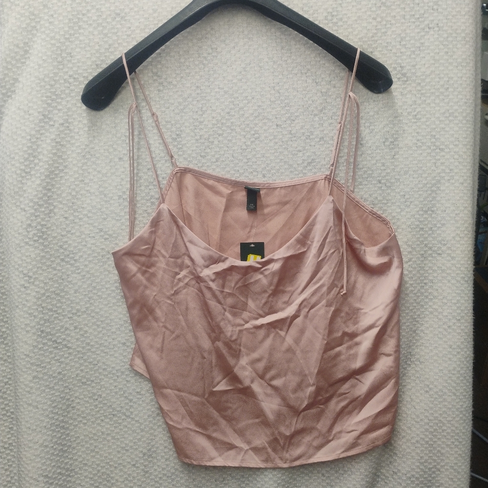 NWT Wild Fable Pink Lacey Cropped Cami Top XXL Y2K Babydoll Coquette Romantic